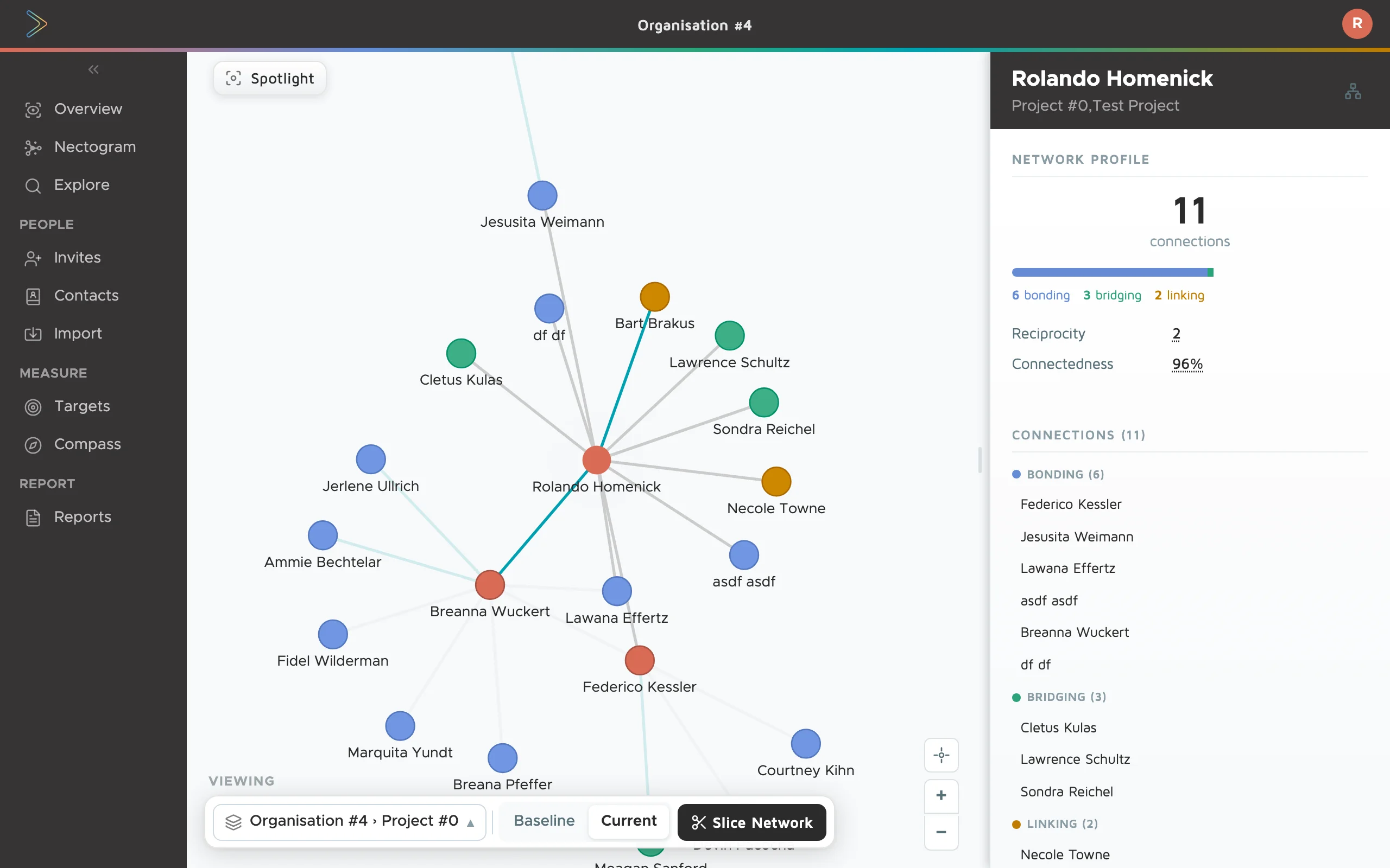 Nectogram social network visualisation